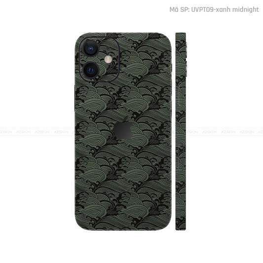 Dán Skin IPhone 12 Series Vân Pattern Wave Xanh | UVPT09