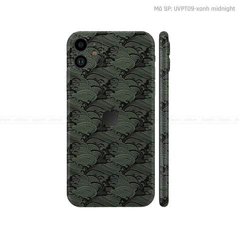 Dán Skin IPhone 11 Series Vân Pattern Wave Xanh | UVPT09