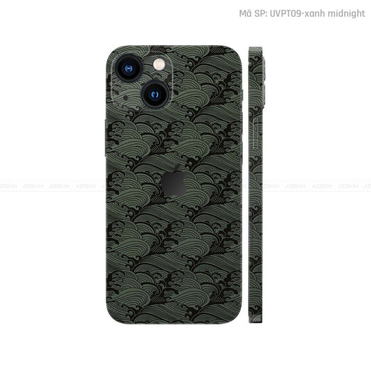 Dán Skin IPhone 14 Series Vân Pattern Wave Xanh | UVPT09