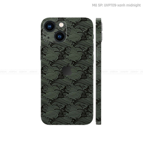 Dán Skin IPhone 14 Series Vân Pattern Wave Xanh | UVPT09