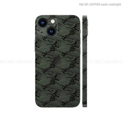 Dán Skin IPhone 16 Series Vân Pattern Wave Xanh | UVPT09