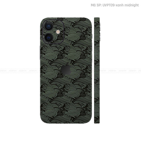 Dán Skin IPhone 12 Series Vân Pattern Wave Xanh | UVPT09
