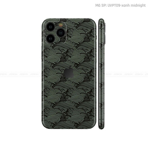 Dán Skin IPhone 11 Series Vân Pattern Wave Xanh | UVPT09