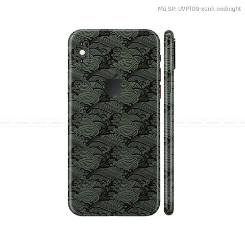 Dán Skin 3M IPhone X Series Vân Pattern Wave Xanh | UVPT09