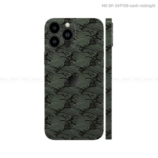 Dán Skin IPhone 14 Series Vân Pattern Wave Xanh | UVPT09