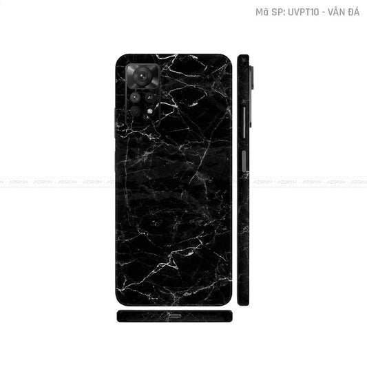Dán Skin Xiaomi Redmi Note 11 Series Vân Nổi Vân Đá Đen | UVPT10