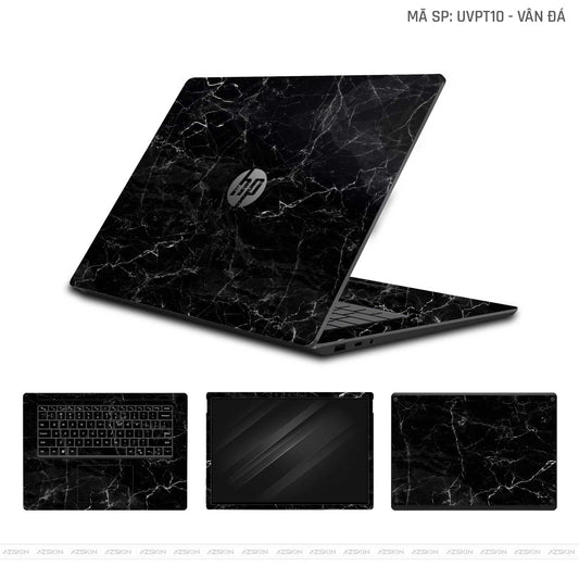 Dán Skin Laptop HP Vân Đá Đen | UVPT10