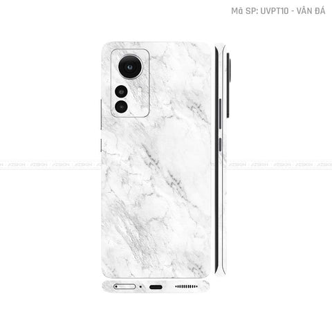 Dán Skin Xiaomi 12 Series Vân Nổi Vân Đá Trắng | UVPT10