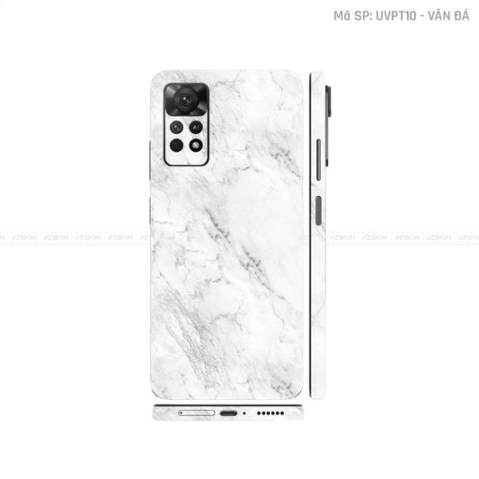 Dán Skin Xiaomi Redmi Note 11 Series Vân Nổi Vân Đá Trắng | UVPT10
