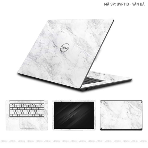Skin Laptop Dell Vân Đá Trắng | UVPT10