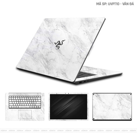 Dán Skin Laptop Razer Vân Đá Trắng | UVPT10