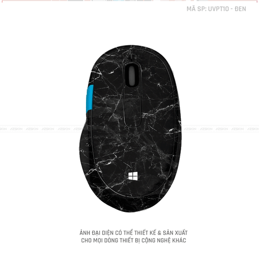 Skin Dán Chuột Microsoft Vân Nổi Vân Đá Màu Đen | UVPT10