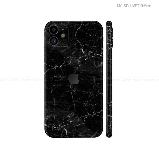 Dán Skin IPhone 11 Series Vân Đá Đen | UVPT10