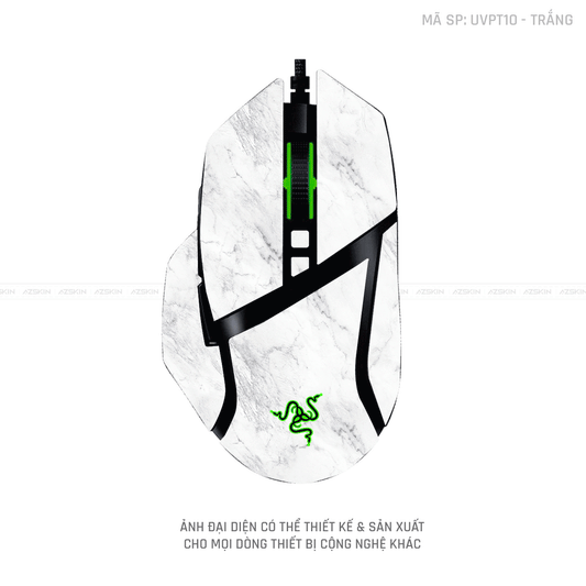 Skin Dán Chuột Razer Vân Nổi Hình Vân Đá Trắng | UVPT10