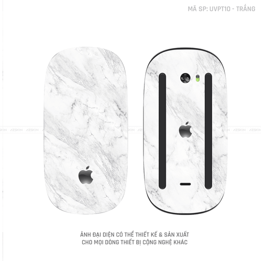 Skin Dán Chuột Apple Magic Mouse Vân Nổi Hình Vân Đá Màu Trắng | UVPT10