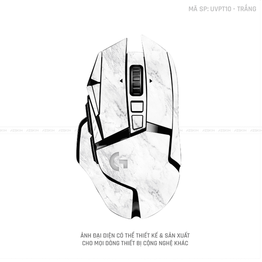 Skin Dán Chuột Logitech Vân Nổi Vân Đá Trắng | UVPT10