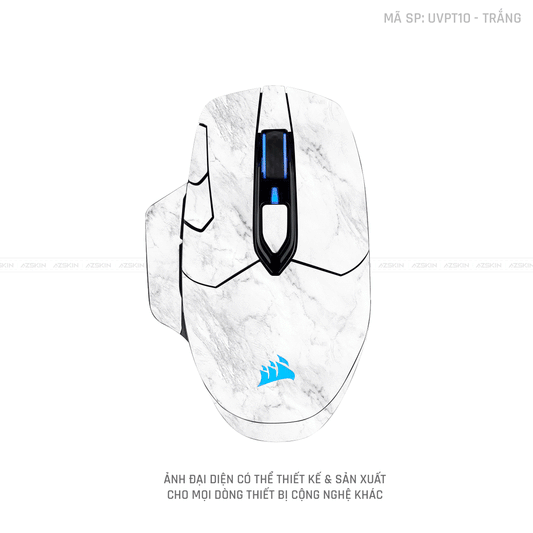 Skin Dán Chuột Corsair Vân Nổi Vân Đá Trắng | UVPT10