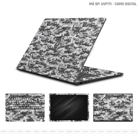 Dán Skin Laptop HP Vân Camo Digital Xám | UVPT11