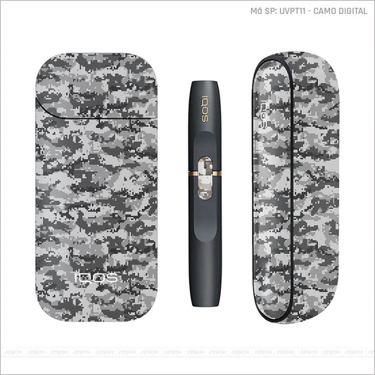 Dán Skin IQOS Vân Camo Digital Đen Trắng | UVPT11