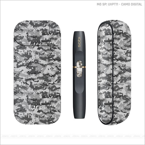 Dán Skin IQOS Vân Camo Digital Đen Trắng | UVPT11