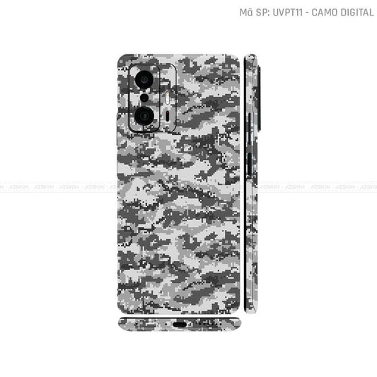 Dán Skin Xiaomi 11 Series Vân Nổi Camo Digital Đen Trắng | UVPT11