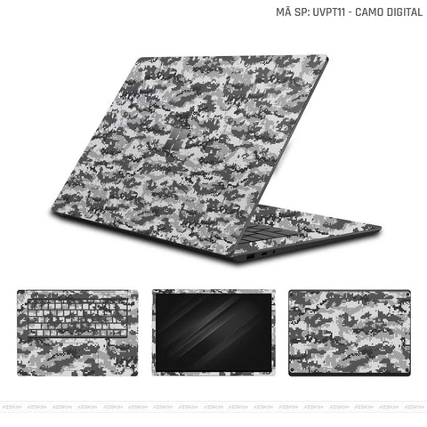 Dán Skin Laptop Surface Camo Digital Đen Trắng | UVPT11