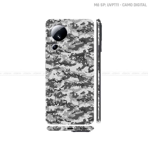 Dán Skin Xiaomi 13 Series Vân Nổi Camo Digital Xám | UVPT11