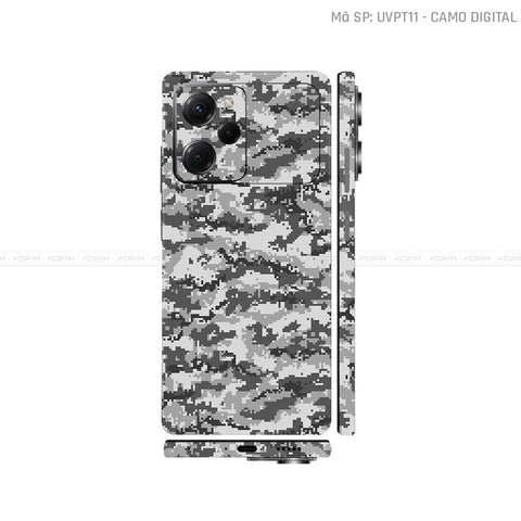 Dán Skin POCO Series Vân Nổi Camo Digital Xám | UVPT11