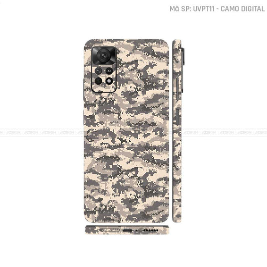 Dán Skin Xiaomi Redmi Note 11 Series Vân Nổi Camo Digital | UVPT11