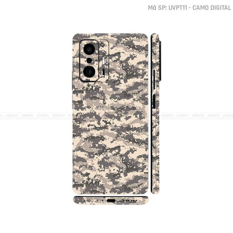 Dán Skin Xiaomi 11 Series Vân Nổi Camo Digital Vàng | UVPT11