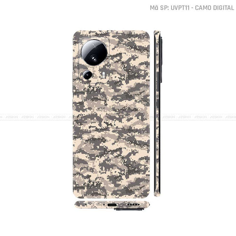 Dán Skin Xiaomi 13 Series Vân Nổi Camo Digital Vàng Cát | UVPT11