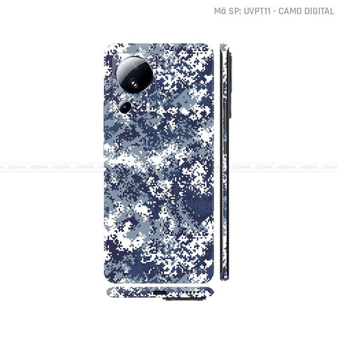 Dán Skin Xiaomi 13 Series Vân Nổi Camo Digital Xanh | UVPT11