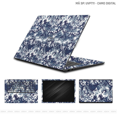 Dán Skin Laptop Dell Vân Camo Digital Xanh | UVPT11