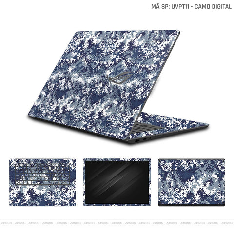 Dán Skin Laptop Asus Vân Camo Digital Blue | UVPT11