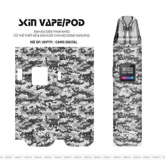 Dán Skin Pod Vân Nổi Camo Digital Đen Trắng | UVPT11