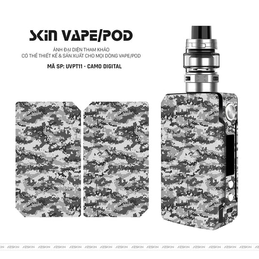 Dán Skin Vape Vân Camo Digital Xám | UVPT11