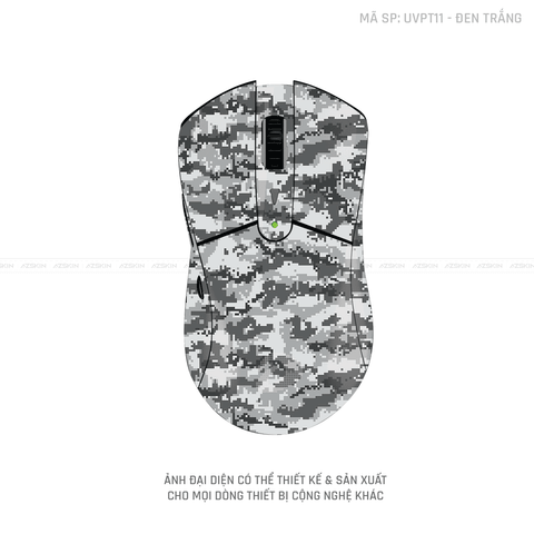 Skin Dán Chuột Dareu Vân Nổi Hình CAMO DIGITAL Đen Trắng | UVPT11