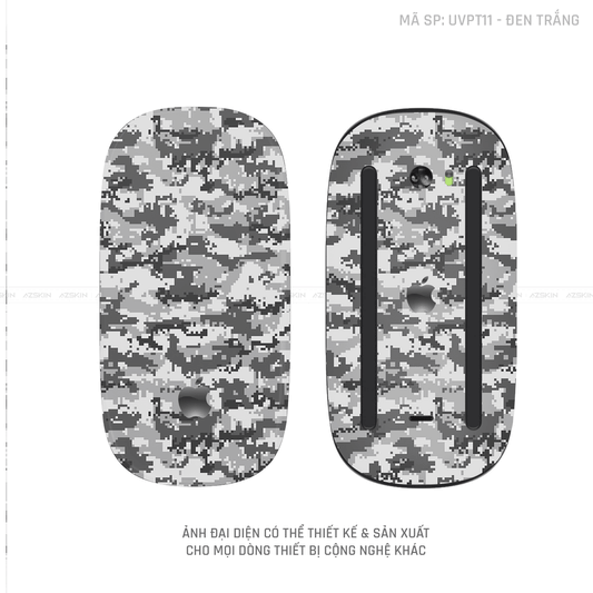 Skin Dán Chuột Apple Magic Mouse Vân Nổi Hình CAMO DIGITAL Màu Đen Trắng | UVPT11