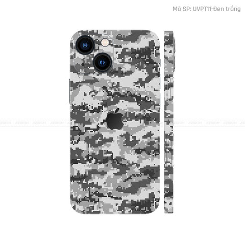 Dán Skin IPhone 14 Series Vân Camo Digital Xám | UVPT11
