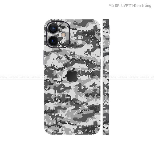 Dán Skin IPhone 12 Series Vân Camo Digital Xám | UVPT11