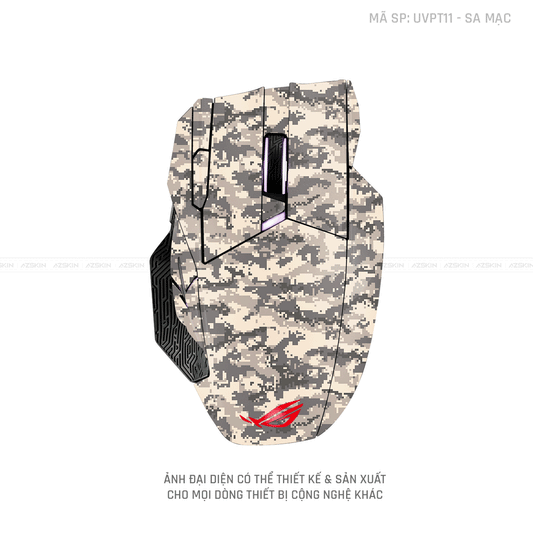 Skin Dán Chuột Asus Vân Nổi Hình CAMO DIGITAL Sa Mạc | UVPT11