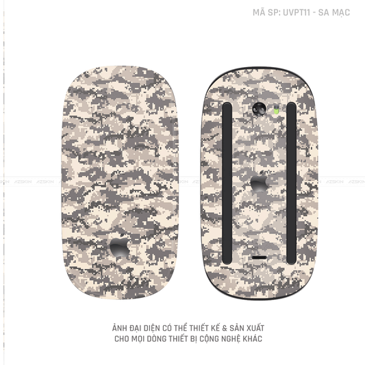 Skin Dán Chuột Apple Magic Mouse Vân Nổi Hình CAMO DIGITAL Màu Sa Mạc | UVPT11