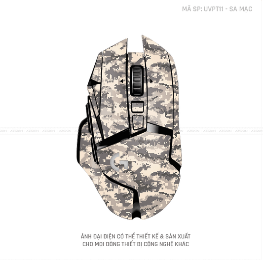 Skin Dán Chuột Logitech Vân Nổi CAMO DIGITAL Sa Mạc | UVPT11