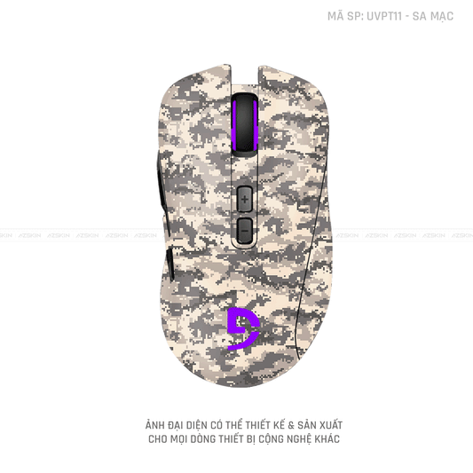 Skin Dán Chuột Fuhlen Vân Nổi Hình CAMO DIGITAL Màu Sa Mạc | UVPT11