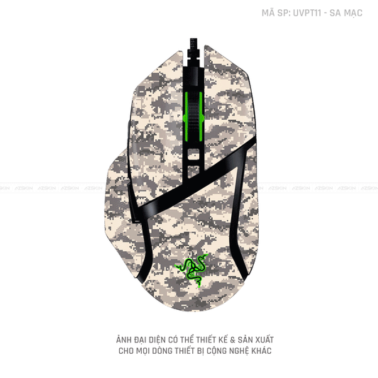 Skin Dán Chuột Razer Vân Nổi Hình CAMO DIGITAL Sa Mạc | UVPT11