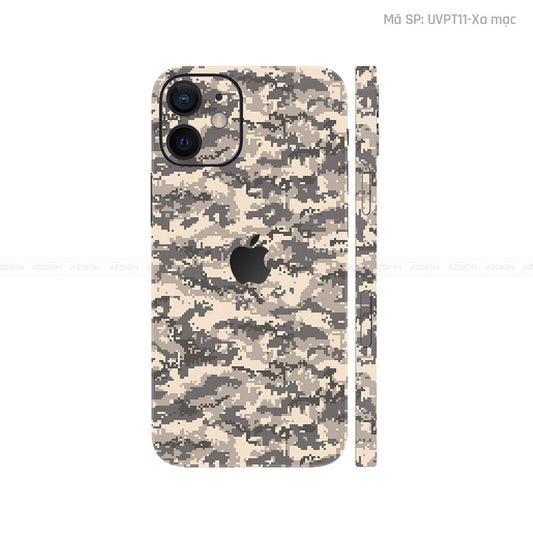 Dán Skin IPhone 12 Series Vân Camo Digital Vàng Cát | UVPT11
