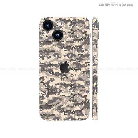 Dán Skin IPhone 16 Series Vân Camo Digital Xa Mạc | UVPT11