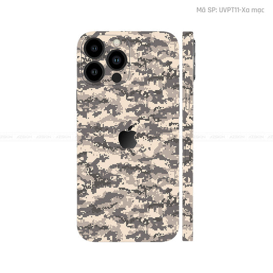 Dán Skin IPhone 12 Series Vân Camo Digital Vàng Cát | UVPT11