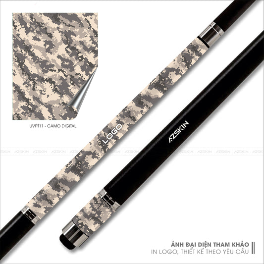 Dán skin gậy bida mẫu Camo Digital Xám