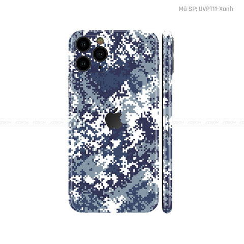 Dán Skin IPhone 11 Series Vân Camo Digital Xanh | UVPT11